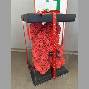 ARR BEER ZIJDE ROOS RED 28 CM