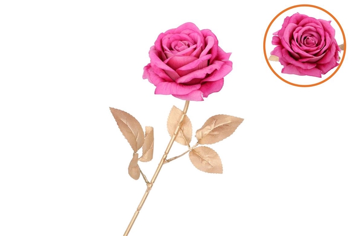 Silk Rose Goldie Fuchsia 75cm