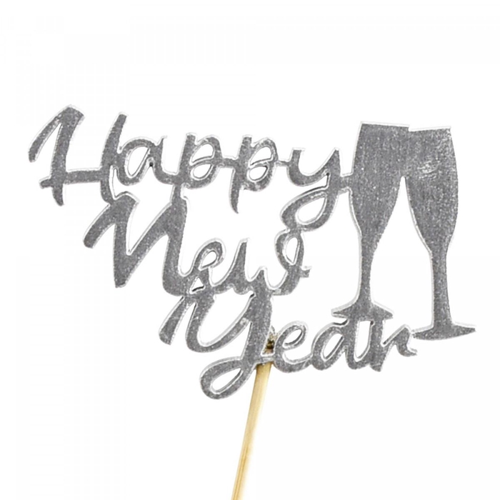 <h4>Kerst bijsteker 20cm Happy New Year 5cm</h4>
