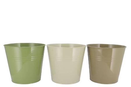 Zinc Summer Green Mix Bucket Basic Ass 25x22x17cm