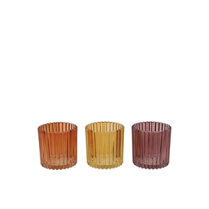 Roman Autumn Spices Mix Glass Candle Holder Ass 8x8x8cm