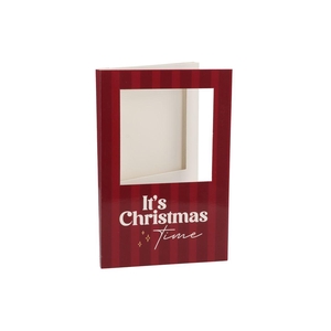Gift Tile Card It's Christmas Time Red 21x14x1cm