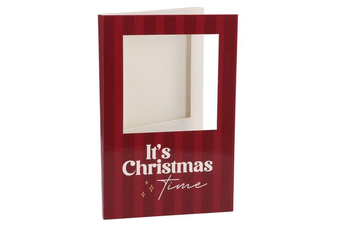 <h4>Gift Tile Card It's Christmas Time Red 21x14x1cm</h4>