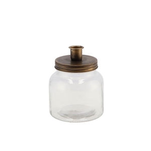 Candle Jar Gold 11x11cm