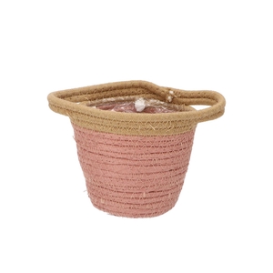 Tripoli Basket Pot Pink 15x14cm Nm