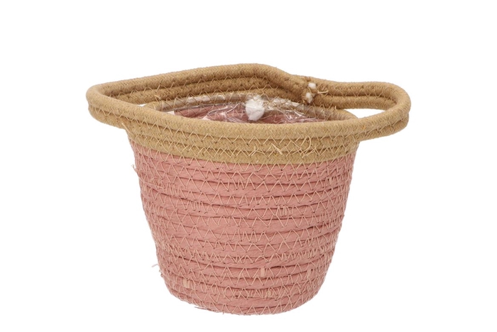 Tripoli Pink Pot Basket 15x14cm