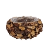 Wreath Wood Brown Planter With Bottom 19x20x14cm