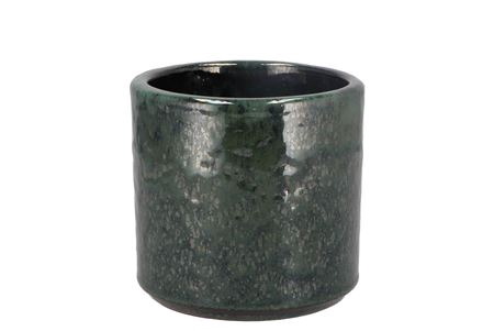 Javea Cilinder Pot Glazed Green 13x12cm