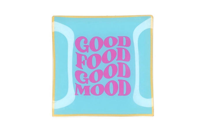 <h4>Plate Square Good Food Good Mood 18x18x2cm</h4>