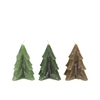 Frosty Green Mix Pine Tree Candle 9x12cm Ass