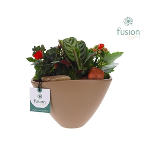 Pot keramiek Oval Medium beige Love met arrangement