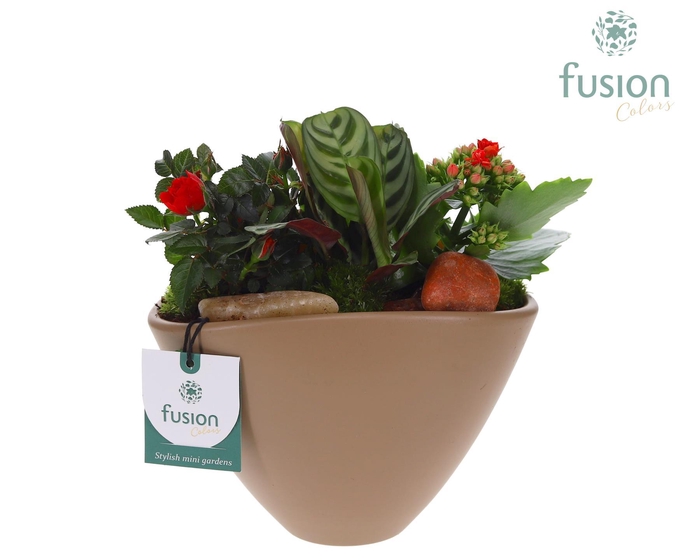 <h4>Pot keramiek Oval Medium beige Love met arrangement</h4>