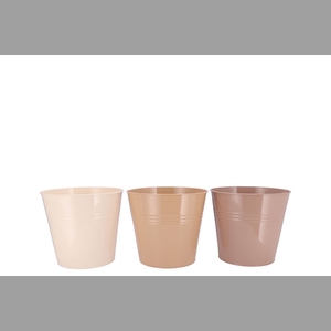 Zinc Natural Brown Mix Bucket Basic Ass 17x16x13cm