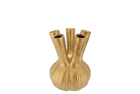 <h4>Aglio Straight Gold Vase 13x13x17cm Nm</h4>