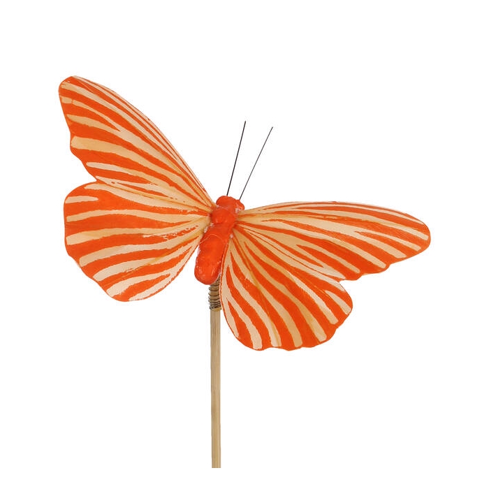 <h4>Bijsteker Vlinder Spring 7x11cm + 50cm Stok Oranje</h4>