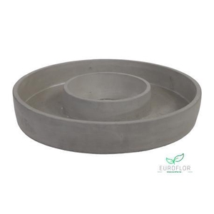 CEMENT FLOWERPOT WREATH NATURAL D30X5CM