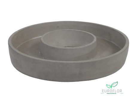 CEMENT FLOWERPOT WREATH NATURAL D30X5CM