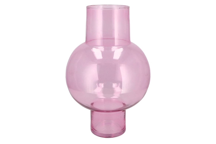 <h4>Mira Fuchsia Glass Bulb High Vase 25x25x41cm</h4>