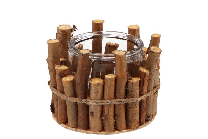 <h4>Nature Birch Branch Natural Glass Jar 15x12cm</h4>