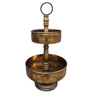 ETAGERE MILITARY 2 LAYER  L35W35H70D35 gold