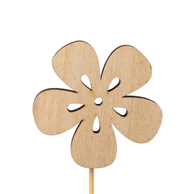 <h4>Bijsteker bloem nature hout 7x7cm+12cm stok</h4>