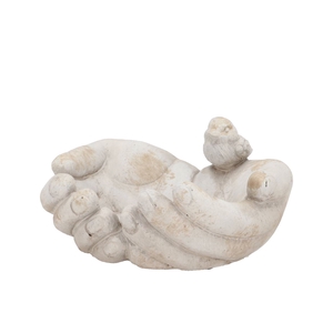 Concrete Antique Bird Bowl Hands 20x20x10cm Nm