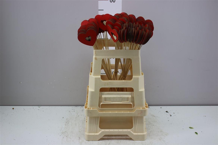 <h4>Hartje Op Stok Rood Met Hartje Wit</h4>