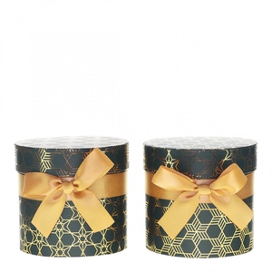 Kerst Hatbox Angele d12.5*12cm ass.