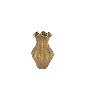 Inga Driss Gold Vase Active Glaze 15x15x20cm