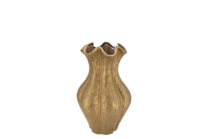 <h4>Inga Driss Gold Vase Active Glaze 15x15x20cm</h4>