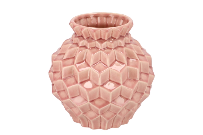 Gia Pink Structure Vase 23x23x23cm