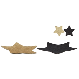 Melamine Shine Black/gold Plate Star 28x28x1cm