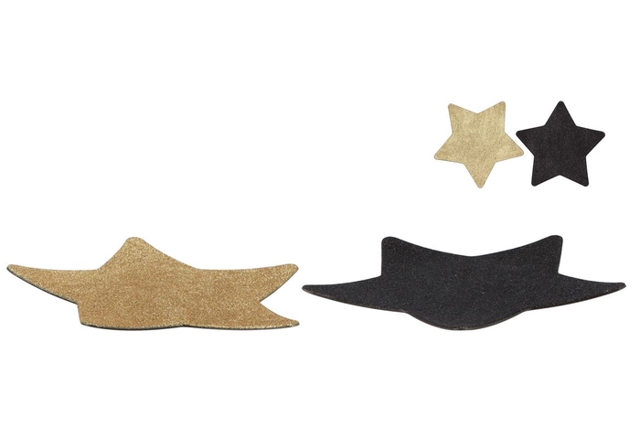 Melamine Shine Black/gold Plate Star 28x28x1cm