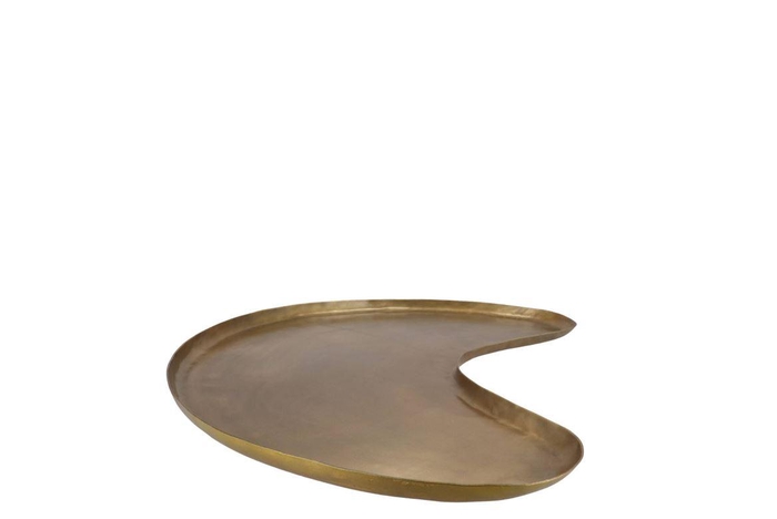 Hawley Antique Gold Tray Organic Metal 30x21cm