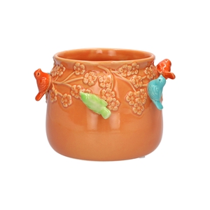 DF03-666782225 - Pot Birds d11/13.5xh11 orange