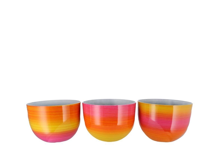 <h4>Melamine Rainbow Fuchsia Pot Ass 32x23cm</h4>