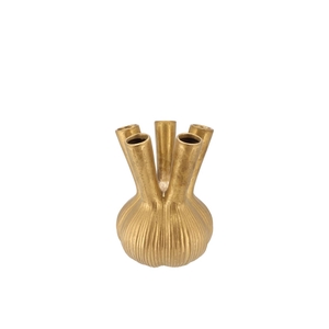 Aglio Straight Gold Vase 13x13x17cm