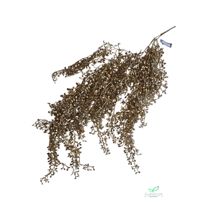 SILK FLOWERS - HANGING MINI BUTTON LEAF SPRAY GOLD 90CM