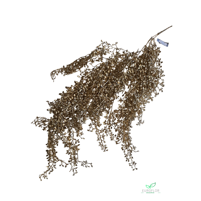 <h4>SILK FLOWERS - HANGING MINI BUTTON LEAF SPRAY GOLD 90CM</h4>