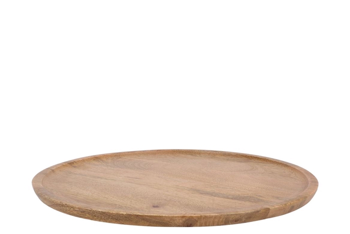 Mumbai Mango Wooden Tray Round Small Edge 38x38x2cm Nm