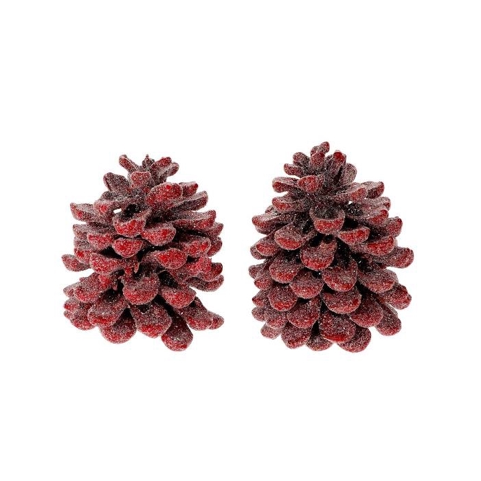 <h4>Pinecone Pinea Wax Sugared 2 Pcs Slv L19W12H14</h4>