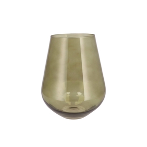 Mira Olive Green Glass Wide Vase 22x22x28cm