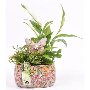 Keramiek ovaal decor 16x10CM