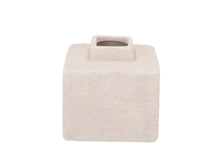 <h4>Lisboa White Vase Cube 14x14x14cm</h4>
