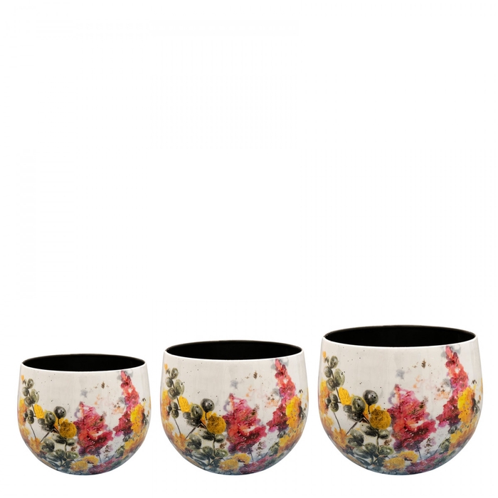 <h4>Homedeco Floral pot S/3 d21*17cm</h4>