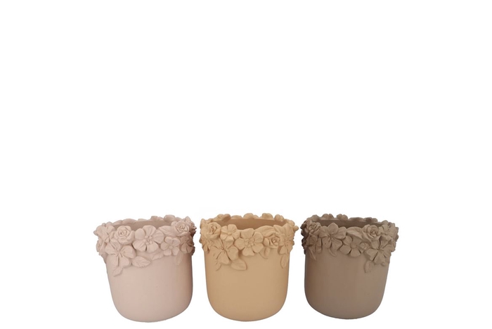 <h4>Gigi Natural Brown Mix Flower Pot Ass 16x16x13cm</h4>