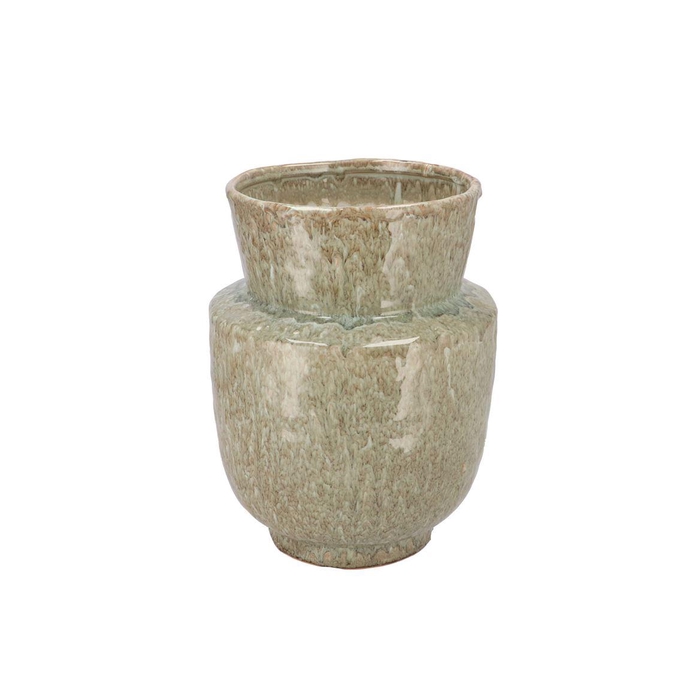 <h4>Iron Stone Green Vase 24x24x31cm</h4>