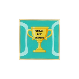 Plate Square World's Best Grandpa 18x18x2cm