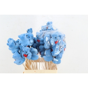 Stick Bear + Heart Blue