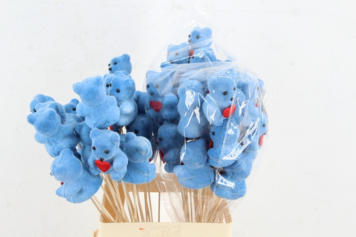 Stick Bear + Heart Blue